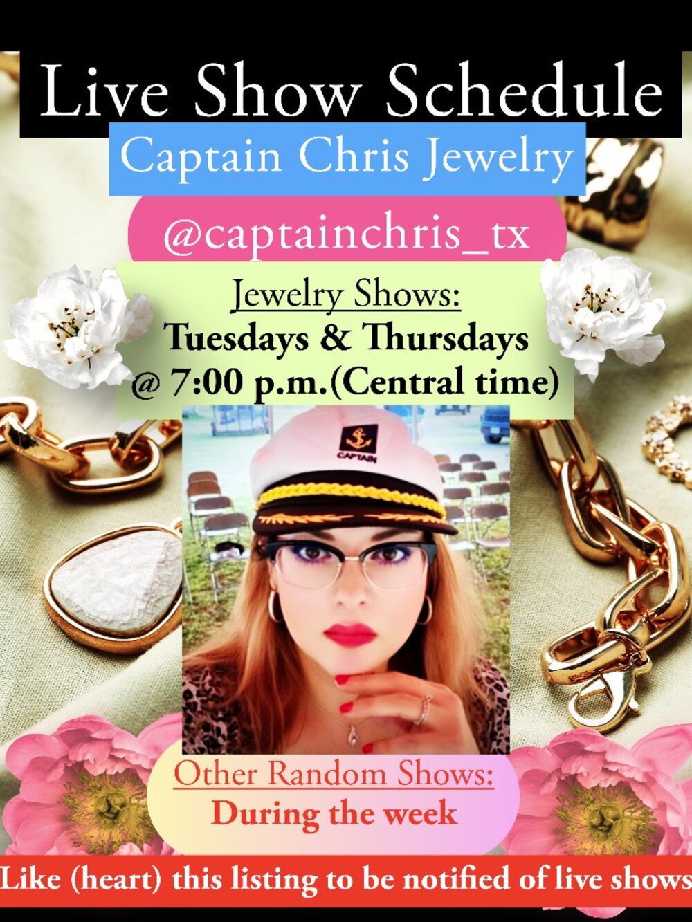 LIVE SHOW NOTIFICATION-I'M LIVE/SILENT NOW!  HOP ON!! -Captain Chris ⚓️❤️